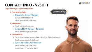 Contact Information : V2Soft - Tally